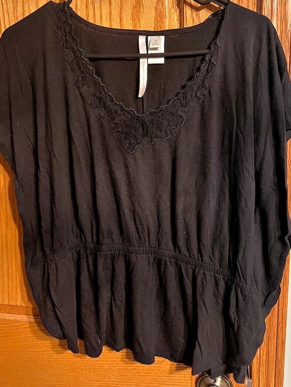 LC Lauren Conrad Black Short Sleeve Tunic